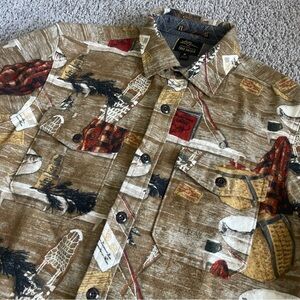 Todd Snyder x LL Bean Chamois Cabin Outdoor Print Button Down Flannel